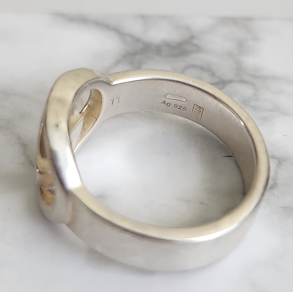 Gucci Interlocking Gg 925 Silver Ring - image 5